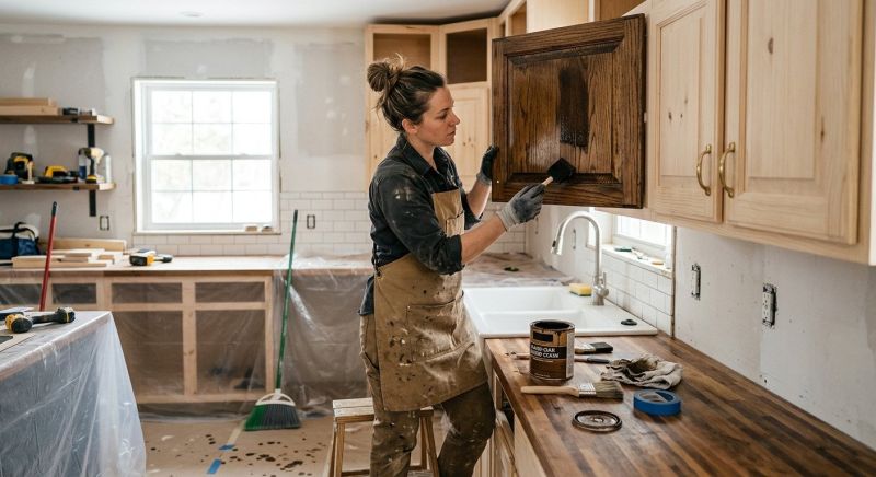 Built In Cabinetry Staining in Dayton, OH